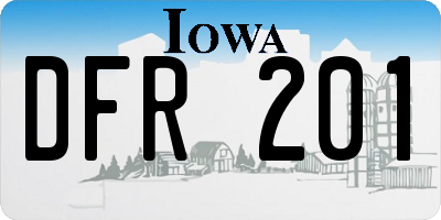 IA license plate DFR201