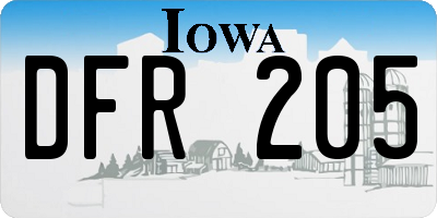 IA license plate DFR205