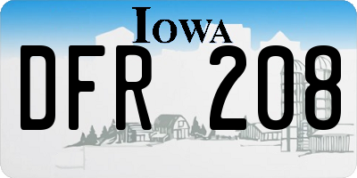 IA license plate DFR208