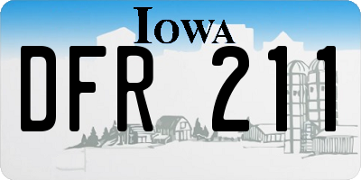 IA license plate DFR211