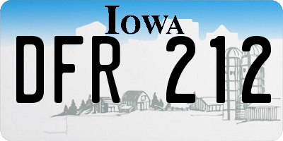 IA license plate DFR212