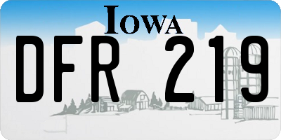 IA license plate DFR219