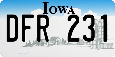 IA license plate DFR231
