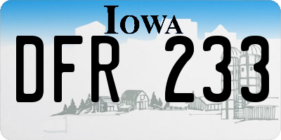 IA license plate DFR233