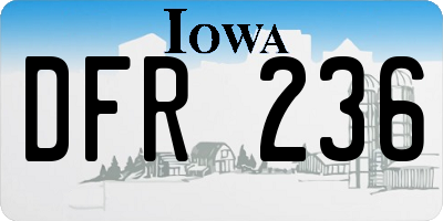 IA license plate DFR236