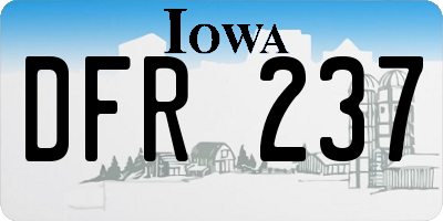 IA license plate DFR237