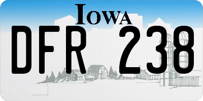 IA license plate DFR238