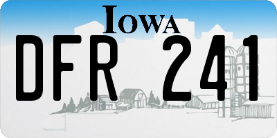 IA license plate DFR241
