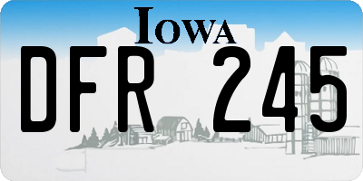 IA license plate DFR245