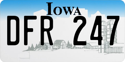 IA license plate DFR247