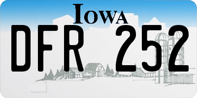 IA license plate DFR252