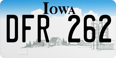 IA license plate DFR262