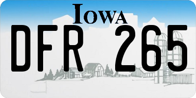 IA license plate DFR265