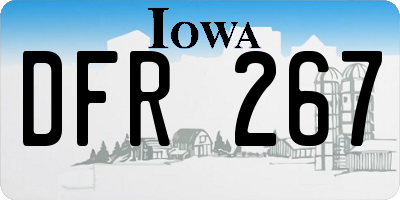 IA license plate DFR267