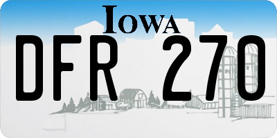 IA license plate DFR270