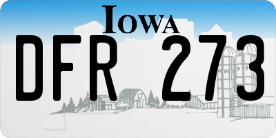 IA license plate DFR273