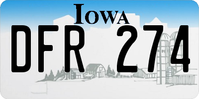 IA license plate DFR274