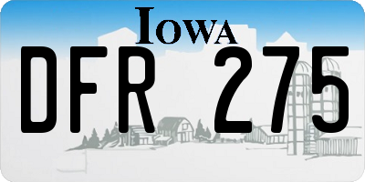 IA license plate DFR275