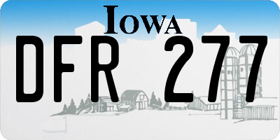 IA license plate DFR277
