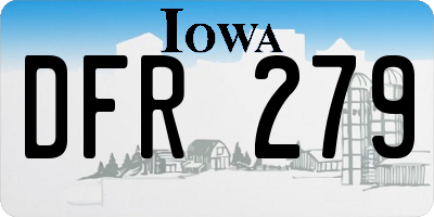 IA license plate DFR279