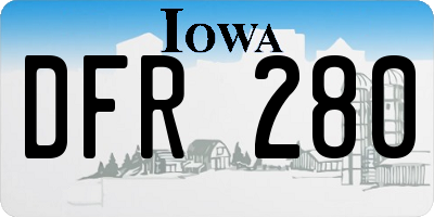 IA license plate DFR280