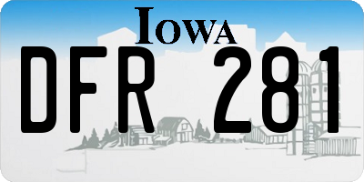 IA license plate DFR281