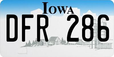 IA license plate DFR286