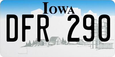 IA license plate DFR290