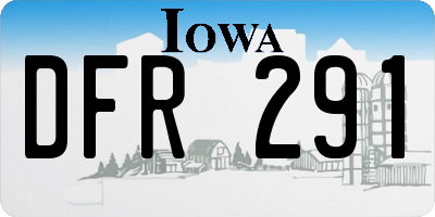 IA license plate DFR291