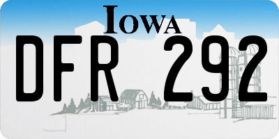 IA license plate DFR292