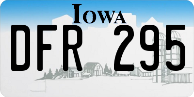 IA license plate DFR295