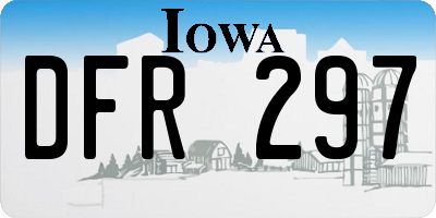 IA license plate DFR297