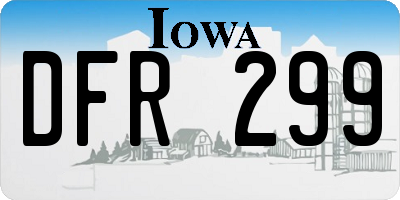 IA license plate DFR299