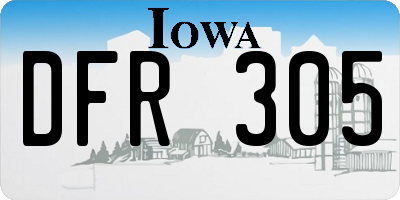 IA license plate DFR305