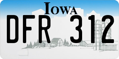 IA license plate DFR312