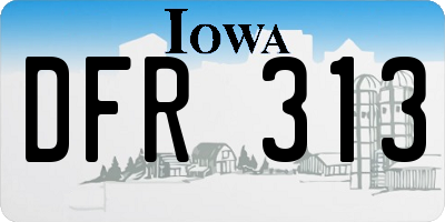 IA license plate DFR313