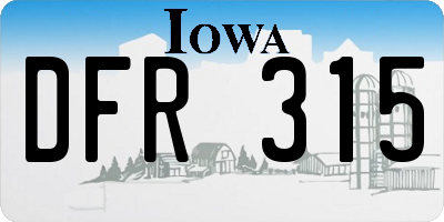 IA license plate DFR315