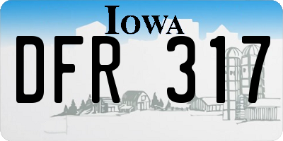 IA license plate DFR317