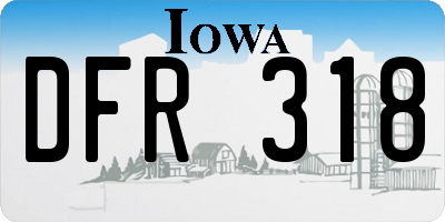 IA license plate DFR318