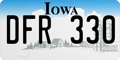 IA license plate DFR330