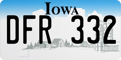 IA license plate DFR332