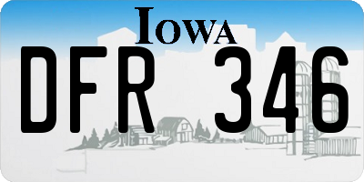 IA license plate DFR346