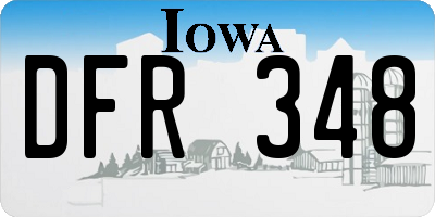 IA license plate DFR348
