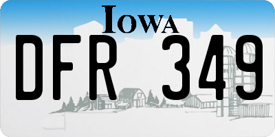 IA license plate DFR349