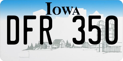 IA license plate DFR350