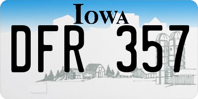 IA license plate DFR357