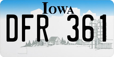 IA license plate DFR361