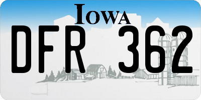 IA license plate DFR362