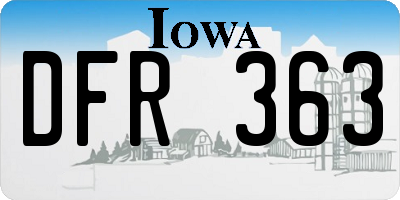 IA license plate DFR363