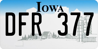 IA license plate DFR377